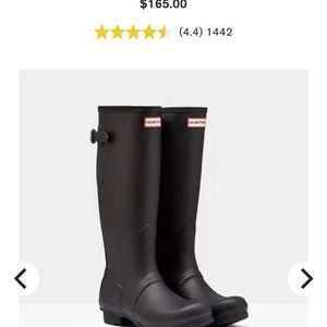 New black Hunter boots, worn once, Size 7